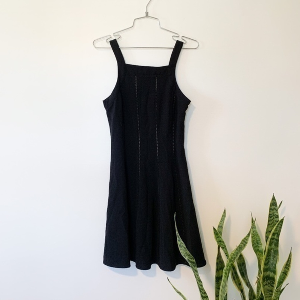 Anthropologie Ro & De Black Mini Skater Dress sz XS